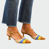 Χαμηλά τακούνια με πολύχρωμη λεπτομέρεια