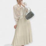 Μακριά Πλισέ Σατέν Φούστα