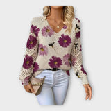 Πλεκτή Μπλούζα με Λεπτομέρειες Δαντέλας