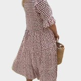 Midi Φόρεμα με Κομψές Ρίγες