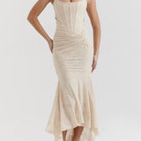 Julia | Μάξι φόρεμα σε μπλε φλοράλ Campanula