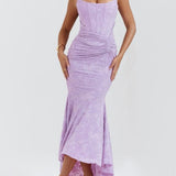 Julia | Μάξι φόρεμα σε μπλε φλοράλ Campanula