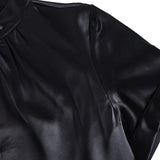 Σοφιστικέ Λευκή Σατέν Μπλούζα με Σύγχρονο Κόψιμο Λαιμού