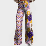 Στιλάτο Παντελόνι με Φαρδιά Μπατζάκια και Μοτίβα