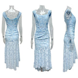 Julia | Μάξι φόρεμα σε μπλε φλοράλ Campanula