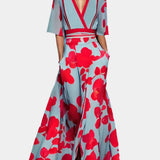 Χαλαρό Ριγέ Φόρεμα με Τσέπες