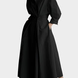 Κομψό Φόρεμα A-Line με Πόλο Κολάρο