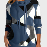 Πλεκτό Φούτερ με Καλλιτεχνικό Σχέδιο και Κουκούλα