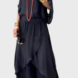 Τοπ Φαρδύ και Παντελόνι με Σκίσιμο – Σετ Δύο Τεμαχίων από Σιφόν