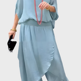 Τοπ Φαρδύ και Παντελόνι με Σκίσιμο – Σετ Δύο Τεμαχίων από Σιφόν