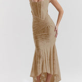 Julia | Μάξι φόρεμα σε μπλε φλοράλ Campanula