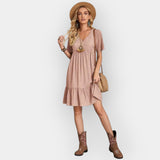 Μίντι Φόρεμα με V Κόψιμο