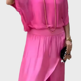 Τοπ Φαρδύ και Παντελόνι με Σκίσιμο – Σετ Δύο Τεμαχίων από Σιφόν