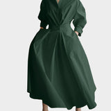 Κομψό Φόρεμα A-Line με Πόλο Κολάρο