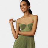 Μίντι Φόρεμα με Πλισέ και Τούλι