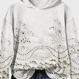 Φούτερ με Κουκούλα σε Δαντέλα Πράσινου Λιβαδιού