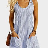 Ριγέ Φόρεμα χωρίς Μανίκια