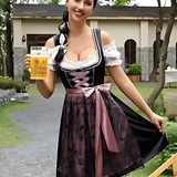Βαυαρικό Φόρεμα Dirndl με Κοντό Μανίκι | Oktoberfest
