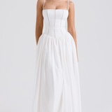 Φόρεμα Maxi με Λεπτές Τιράντες και Φλοράλ Σχέδιο