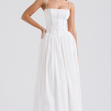 Φόρεμα Maxi με Λεπτές Τιράντες και Φλοράλ Σχέδιο