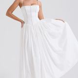 Φόρεμα Maxi με Λεπτές Τιράντες και Φλοράλ Σχέδιο