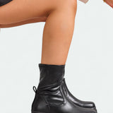 EVELIN - Μαύρα ελαστικά μποτάκια μάχης με chunky πλατφόρμα