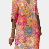 Χρωματιστό Φόρεμα με Λουλουδάτο Σχέδιο