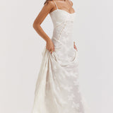 Λουκία | Μακρύ υπόλευκο φόρεμα