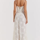 Λουκία | Μακρύ υπόλευκο φόρεμα