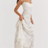 Λουκία | Μακρύ υπόλευκο φόρεμα