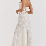 Λουκία | Μακρύ υπόλευκο φόρεμα