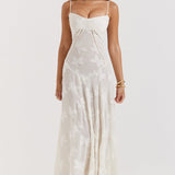 Λουκία | Μακρύ υπόλευκο φόρεμα