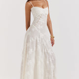 Λουκία | Μακρύ υπόλευκο φόρεμα