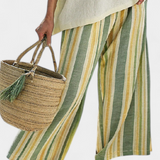 Συνολάκι από λινό μπαμπού Daisy Μεσογειακό με ρίγες ελιάς για ένα ανανεωτικό και κομψό στυλ