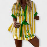 Halora – Κίτρινο Λινό Στυλ με Στυλ