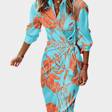 Midi Φόρεμα με Ριγέ Σχέδιο