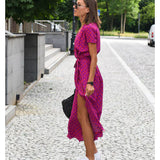 EVA | Κομψό Φόρεμα με V-ντεκολτέ και Κάλυψη Κοιλιάς