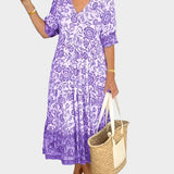 Φλοράλ Φόρεμα με Ντεκολτέ V