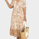 Φλοράλ Φόρεμα με Ντεκολτέ V