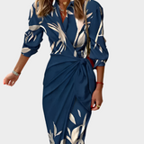 Midi Φόρεμα με Ριγέ Σχέδιο