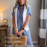 Fioria | Κομψό Ριγέ Φόρεμα