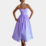 Φόρεμα με Φαρδιά και Απαλή Σατινέ Γραμμή