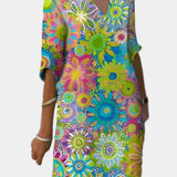 Χρωματιστό Φόρεμα με Λουλουδάτο Σχέδιο