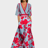 Χαλαρό Ριγέ Φόρεμα με Τσέπες