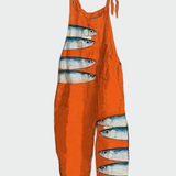 Ρετρό ολόσωμη φόρμα με φαρδύ παντελόνι