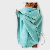 Πλεκτή Ζακέτα με Κουκούλα