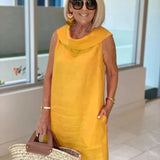 Πέρλες – Εφαρμοστό φόρεμα χωρίς μανίκια με στρογγυλή λαιμόκοψη