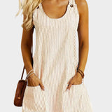 Ριγέ Φόρεμα χωρίς Μανίκια