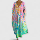 Λαμπερό Φόρεμα με V-Ντεκολτέ