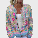 Κομψό Πλεκτό Γιλέκο με Λουλουδάτο Σχέδιο